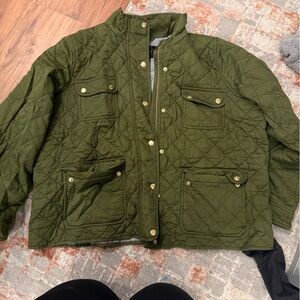 J. Crew Olive Jacket with Brass Zipper